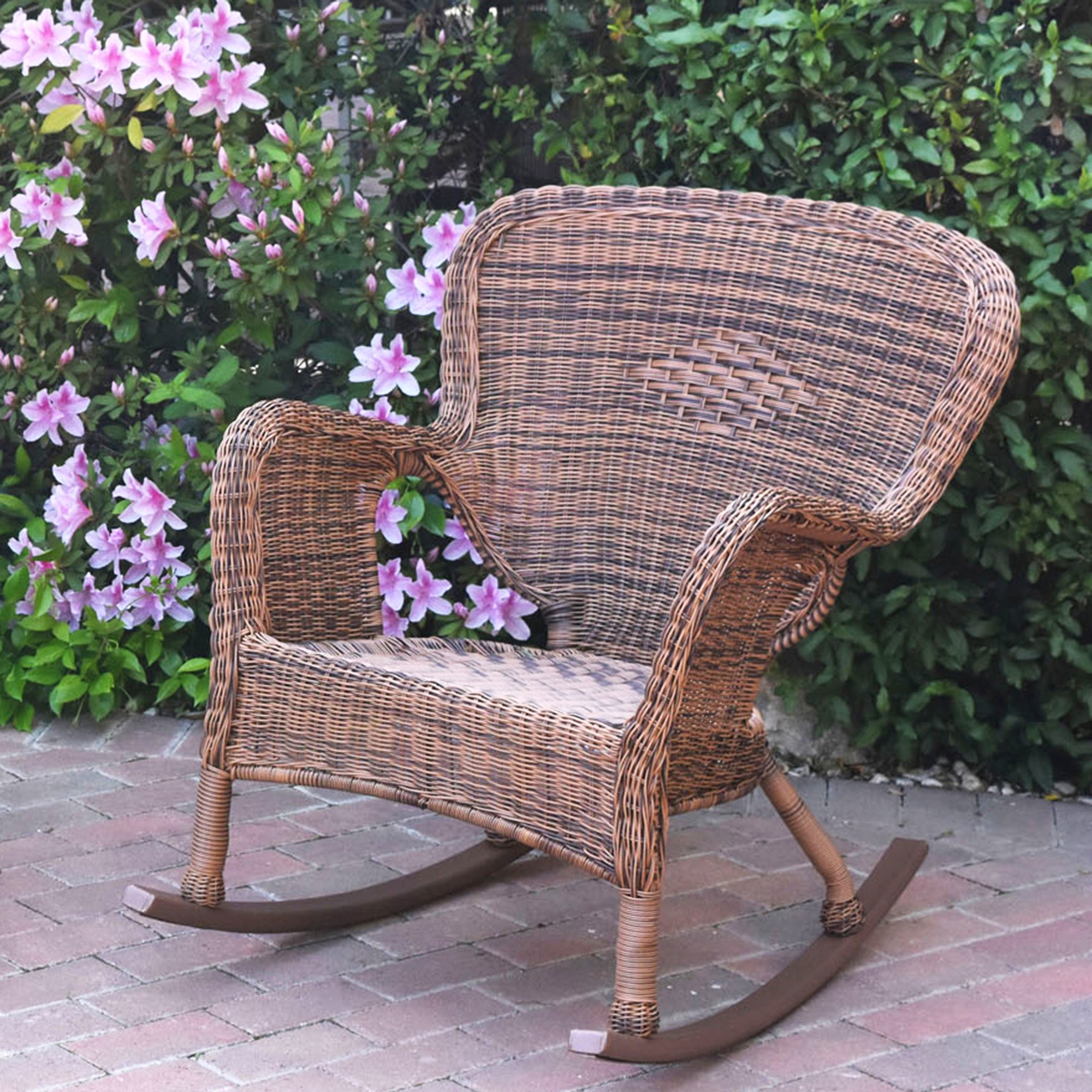 Windsor Honey Resin Wicker Rocker Chair