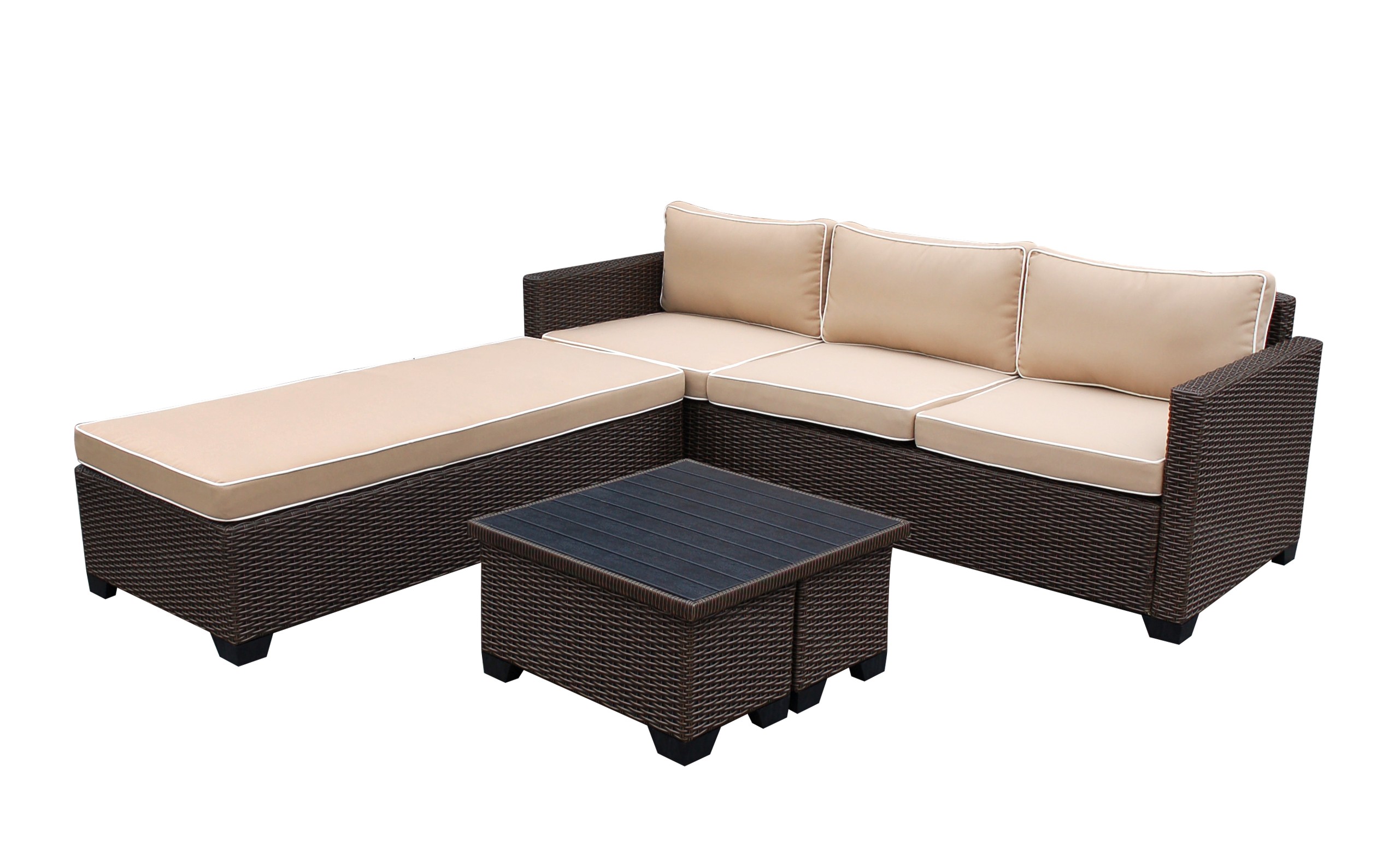 Saint Helena 5pcs Conversation set with Tan Cushions