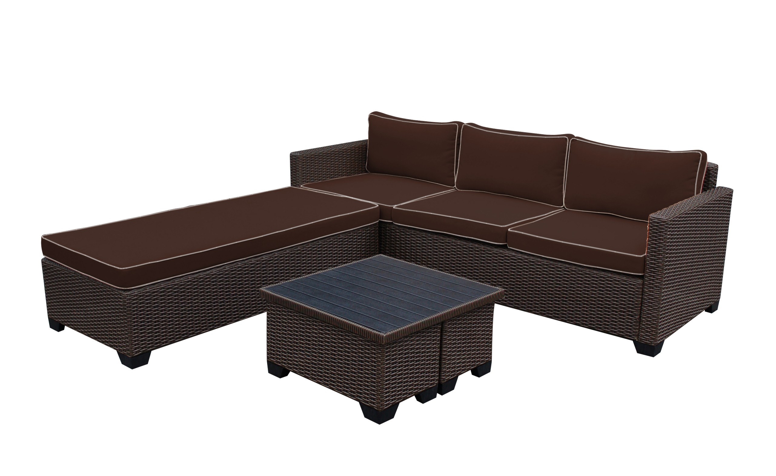 Saint Helena 5pcs Conversation set with Brown Cushions