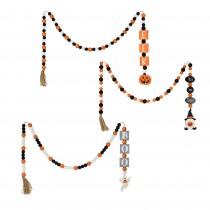 5FT Halloween Wooden Beaded Garlands with Tassels