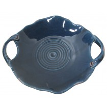 Blue Ceramic Plate with Blue Handle