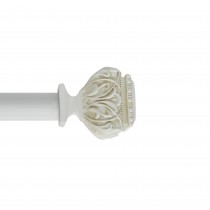 Peony Adjustable Single Curtain Rod 72 Inch to 144 Inch-White