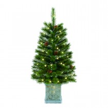3FT H  FULL HARD NEEDLE ARTIFICIAL PORCH TREE WITH LIHGT