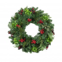 32 inch Christmas Wreath with Red Berries