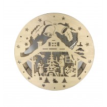 Plywood Laser Cut Nativity Set With Lights