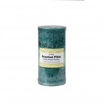 3 x 6 Inch Tritone Blue/Teal Scented Pillar Candle