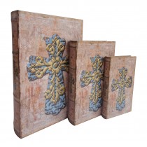 Rustic Cross Book Box (Set of 3)