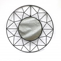 Metal Frame Patterned Wall Mirror