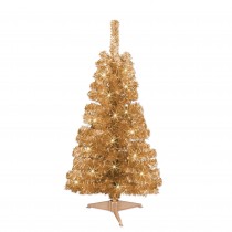 4ft. Pre-lit Champagne Tinsel tree