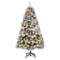 7.5ft. Prelit Frosted Christmas Tree with Meta Stand