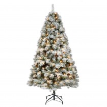 7.5ft. Prelit Frosted Christmas Tree with Meta Stand