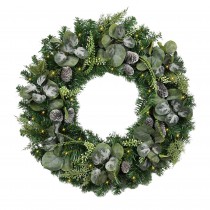 30 inch Eucalyptus Christmas Wreath with Lights
