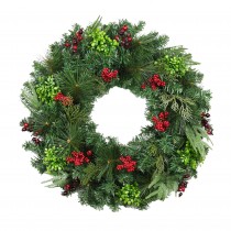 32 inch Christmas Wreath with Red Berries