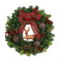 24 inch Christmas Wreath with Deer