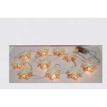 Wooden Snowflake String Lights (Set of 10)