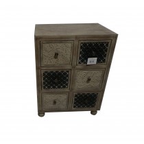 30 Inch Wooden Cabinet With 6 Drawer