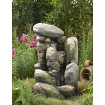 River Rock Outdoor/Indoor Water Fountain With LED Light