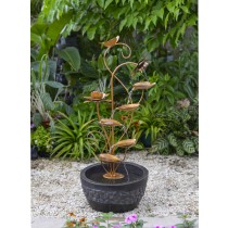 Multi-tier Metal Leaves Water Fountain