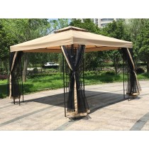 10' x 10 'Metal Gazebo With Double Roof And Netting