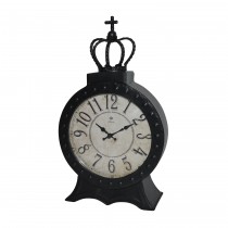 8" Black Metal Table Clock