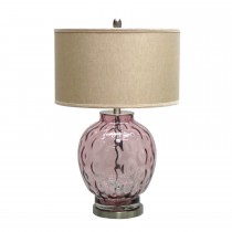 24.5 InchH Glass Table Lamp with Metal Base