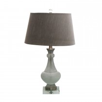25 InchH Glass Table Lamp with Crystal Base