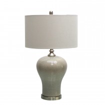 28.5 InchH Ceramic Table Lamp with Metal Base