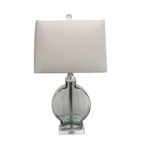 24 InchH Glass Table Lamp with Crystal Base
