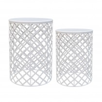 Angel Set of 2 White Side Table