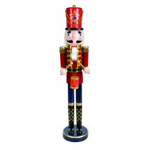 36 Inch Red  Nutcracker Drummer Soldier