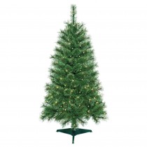 4 Feet. Pre-Lit Artificial Christmas Tree
