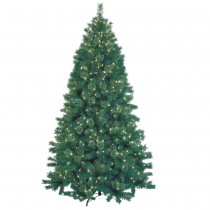 7.5 Feet. Pre-Lit Artificial Christmas Tree With Metal Base