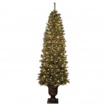 7 Feet. Pre-Lit Artificial Christmas Tree With Bronze MgO Urn Base