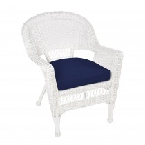 White Wicker Chair With Cushion