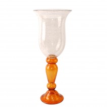 Sozusa 18.1 Inch Glass Pillar Candle Holder (Amber)