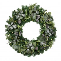 30 inch Eucalyptus Christmas Wreath with Lights