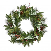 26 inch Christmas Wreath with Red Berries