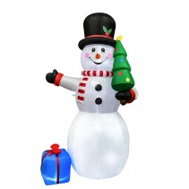 8FT LED  Snowman with Tree and Gift bag Inflatable