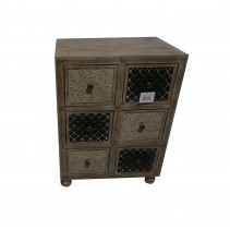 30 Inch Wooden Cabinet With 6 Drawer