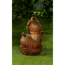 Distressed-Bronze Polyresin Water Fountain