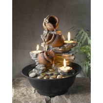 Tavolo Luci Mini Pot Tabletop Fountain with Candle