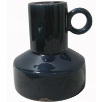 6 Inch Blue Vase with Single Handle
