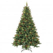 7 Feet. Pre-Lit Berrywood Pine Artificial Christmas Tree
