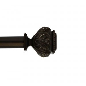 Peony Adjustable Single Curtain Rod 18 Inch to 36 Inch-Bronze