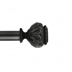 Peony Adjustable Single Curtain Rod 72 Inch to 144 Inch-Venetian Silver