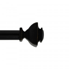 Bruce Adjustable Single Curtain Rod 36 Inch to 72 Inch-Black