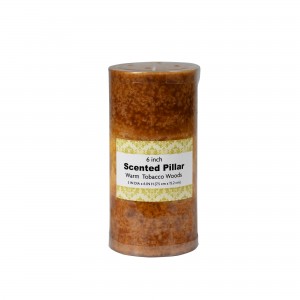 3 x 6 Inch Tritone Orange/Rust Scented Pillar Candle