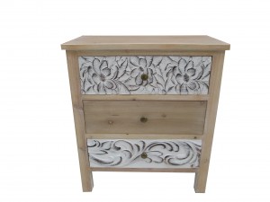 27.36 InchH Wood,White wooden Cabinet in/3 Drawers