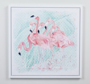 19.68 InchH pink/green 3D canvas wall art
