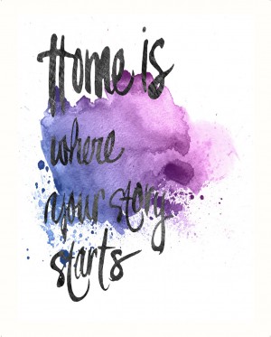 19.7 InchH Purple,Bule,Black Printing  Canvas